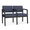 Lesro Lenox Steel 2 Seater with Center Arm, Denim (Blue) Seat, Denim Back, 43.5 W 24.5 L 32 H LS2103 - alternate 1